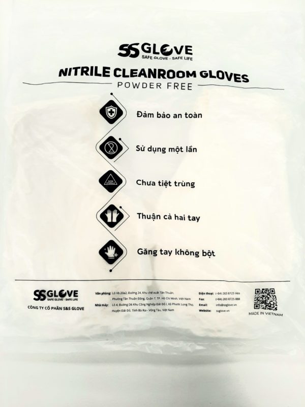 Găng tay Nitrile phòng sạch không bột S&S Glove - Găng Tay BSC Việt Nam - Công Ty Cổ Phần Công Nghệ Và Đầu Tư BSC Việt Nam